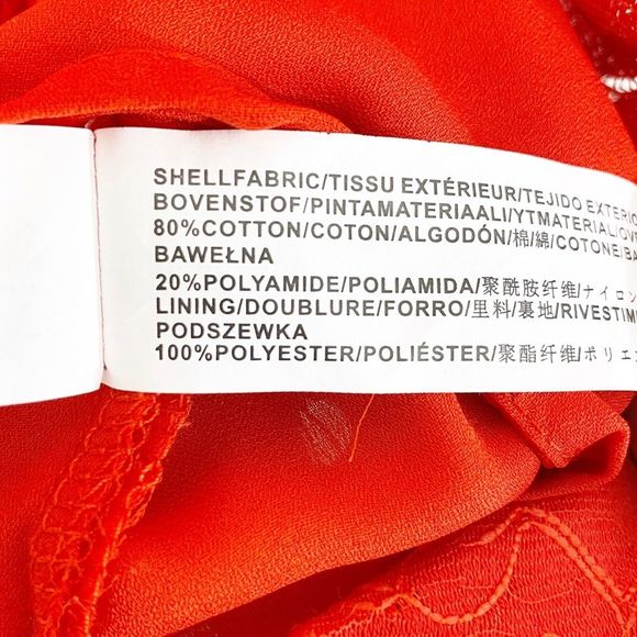 J.O.A. Melodrama Red Lace Wrap Front Midi Dress - Picture 7 of 8